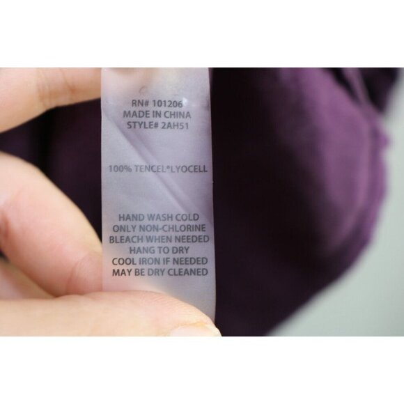 Soft Surroundings Purple Long Roll Tabbed Wrap Top-Size Medium - Picture 2 of 11